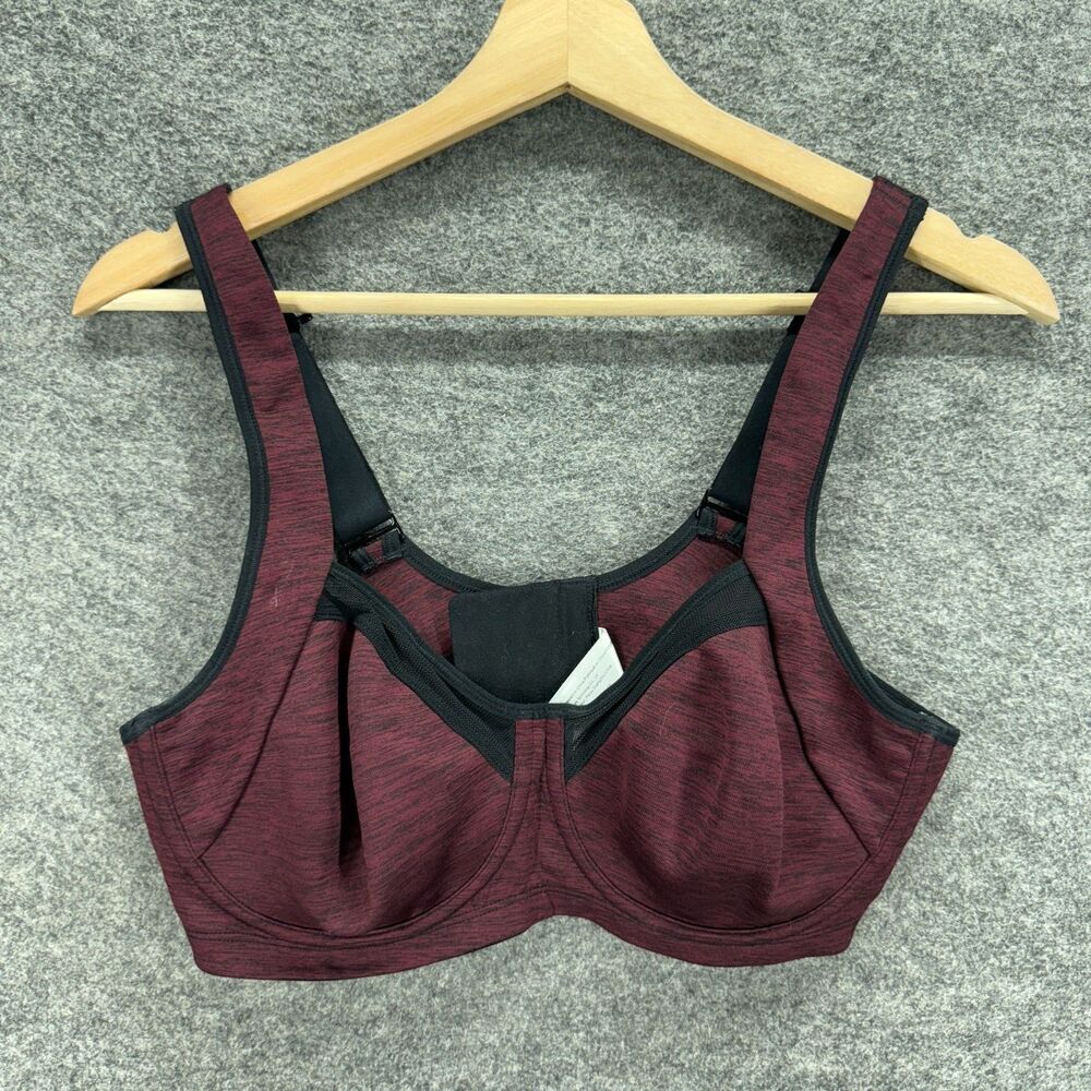 Syrokan Bralette Bra Women 36D Red Underwired Opaque Lined Hook & Eye Casual